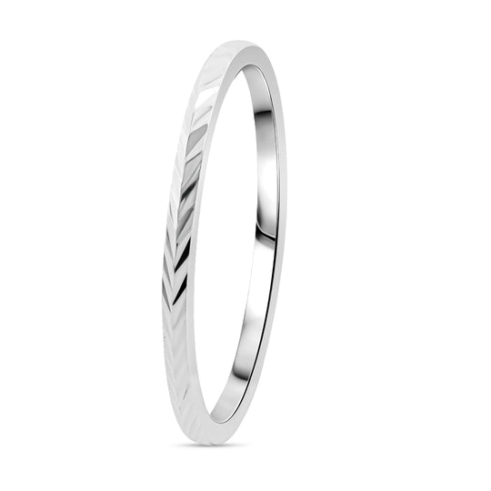 Chevron Design Ring, 925 Silber (Größe 21.00)
