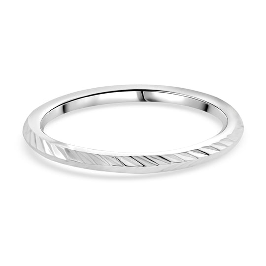 Chevron Design Ring, 925 Silber (Größe 21.00)