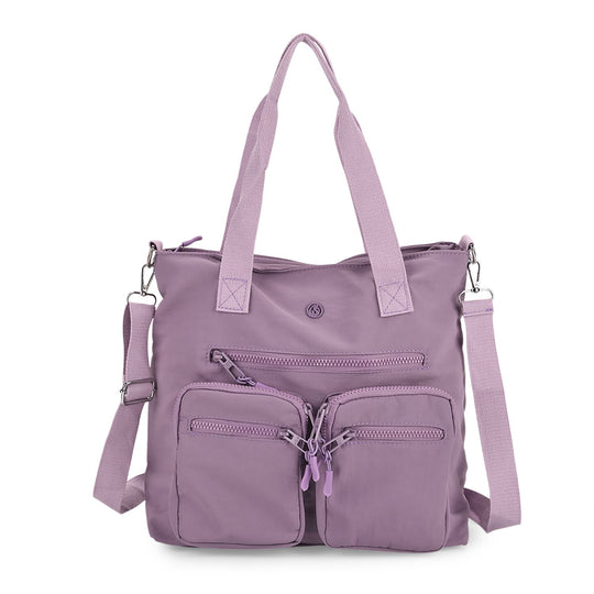Crossbody-Schultertasche mit Mehrfachfächern, 31x30x14 cm, Beige