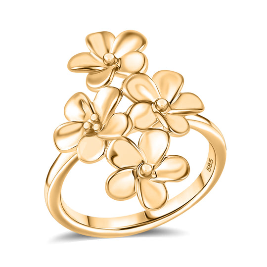 Natur inspiriert- 585 Gold Frangipani Ring (Größe 17.00) ca. 4,69g