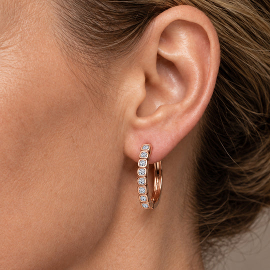 LUXURIANT 0,50 ct. SGL zertifizierte SI-GH Labor Diamant Ohrringe, 925 Silber rhodiniert