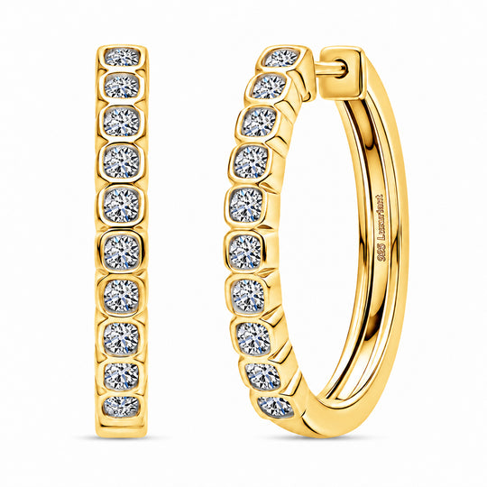 LUXURIANT DIAMOND - Lab Grown Diamant SI-GH Ohrringe 925 Silber 750 Gelbgold Vermeil ca. 0.50 ct