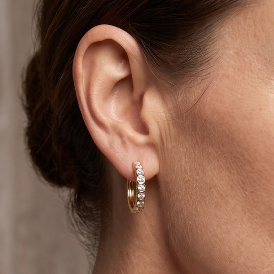 LUXURIANT DIAMOND - Lab Grown Diamant SI-GH Ohrringe 925 Silber 750 Gelbgold Vermeil ca. 0.50 ct