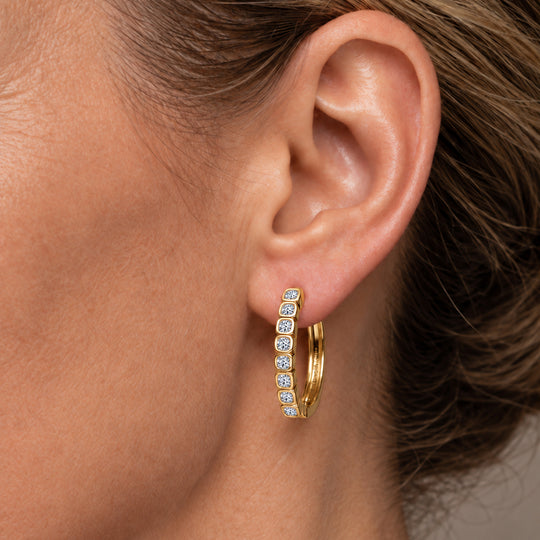 LUXURIANT DIAMOND - Lab Grown Diamant SI-GH Ohrringe 925 Silber 750 Gelbgold Vermeil ca. 0.50 ct