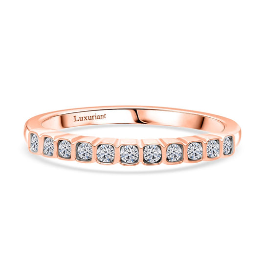LUXURIANT DIAMOND - Lab Grown Diamant SI-GH Ring 925 Silber 750 Roségold Vermeil (Größe 19.00) ca. 0.25 ct