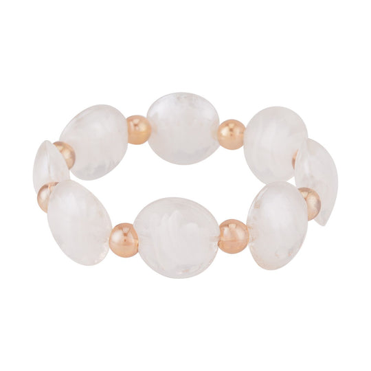 Champagner Kristall, Rosafarbenes Murano-Stil Glas Armband, Flexibel