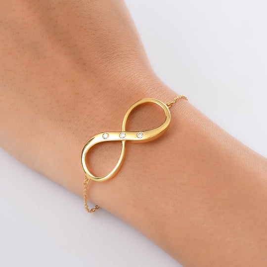 LUXURIANT DIAMOND - Lab Grown Diamant SI-GH Armband ca. 19 cm 925 Silber 750 Gelbgold vermeil ca. 0.15 ct