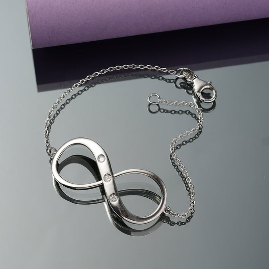 LUXURIANT DIAMOND - Lab Grown Diamant SI-GH Armband ca. 19 cm 925 Silber Rhodiniert ca. 0.15 ct