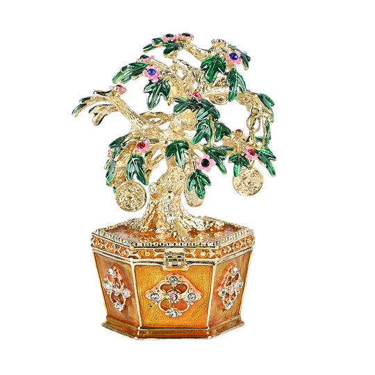 Geldbaum-Schmuckschatulle, 12x6,5 cm, Gold