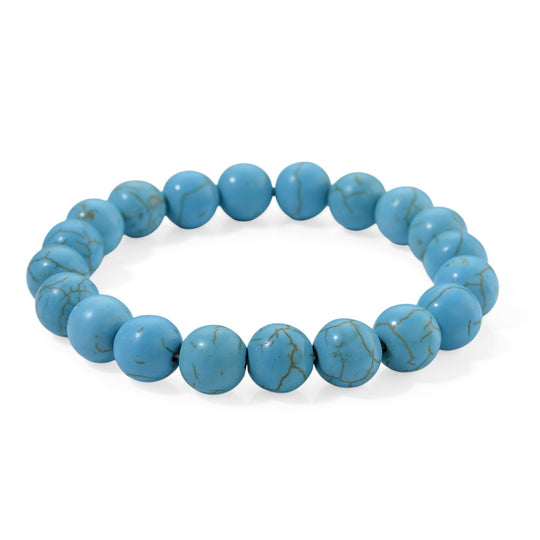 Blau rekonstituierter Howlith Armband Flexibel, ca. 192.50 ct