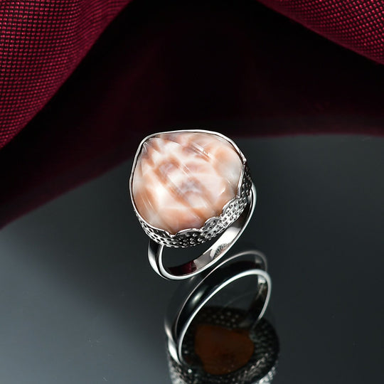 Djoy AA Natrolith Ring 925 Silber rhodiniert (Größe 20.00) ca. 13.13 ct