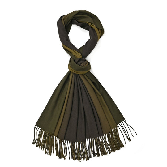 Eleganter Ombre-Schal mit Fransen, 68x180 cm, Steingrau