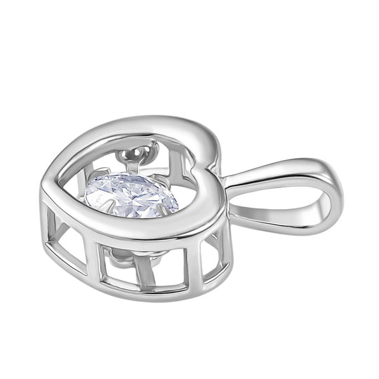 D Joy Moissanit Anhänger 925 Silber platiniert ca. 0.43 ct