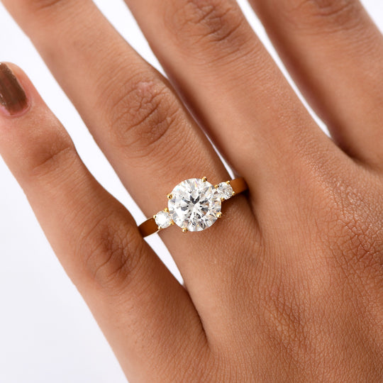 D'Joy 100 Facetten Moissanit Ring 925 Silber rhodiniert (Größe 19.00) ca. 2,80 ct