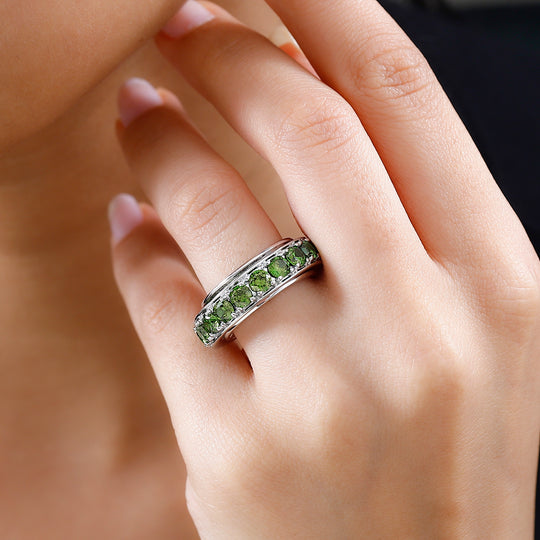 Peridot Zirkonia Ring Nickelfreies Messing platiniert (Größe 19.00)
