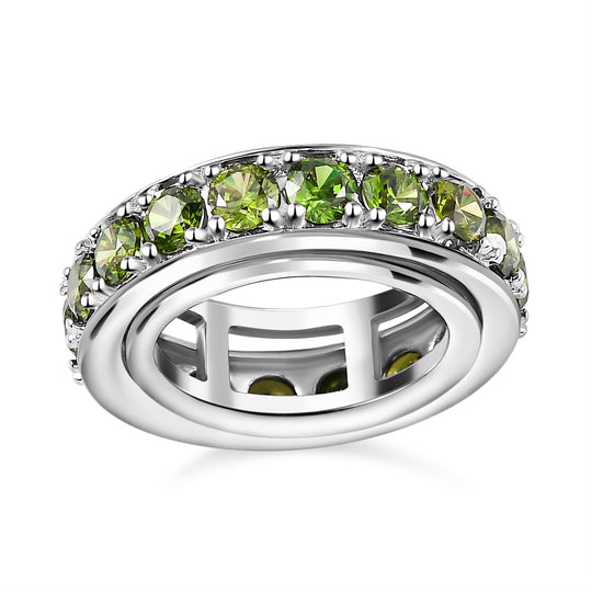 Peridot Zirkonia Ring Nickelfreies Messing platiniert (Größe 19.00)