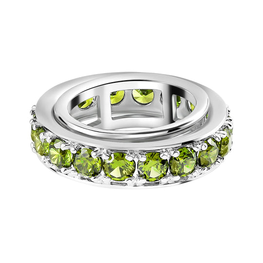 Peridot Zirkonia Ring Nickelfreies Messing platiniert (Größe 19.00)