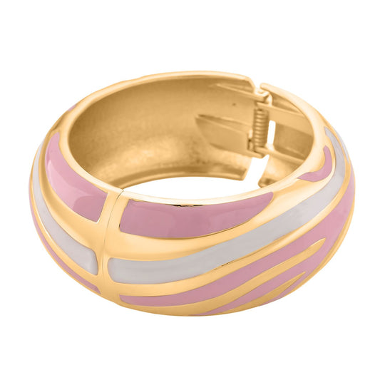 Emaille-Armreif im Wellen-Design, ca. 18 cm, Rosa