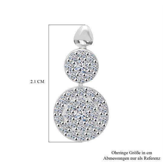 LUXURIANT SI-GH Labor Diamant Ohrringe, 925 Silber rhodiniert - 1 ct.