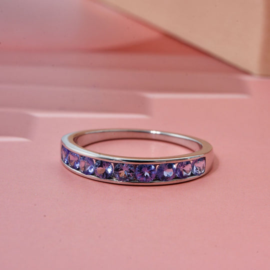 AA Tansanit Ring 925 Silber rhodiniert (Größe 18.00) ca. 1.00 ct