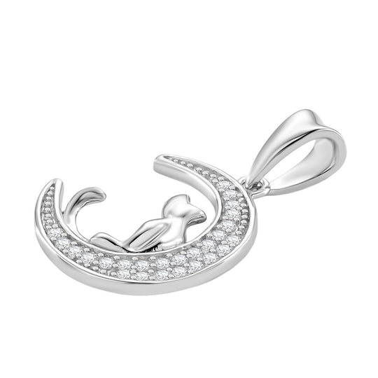 Moissanit Anhänger 925 Silber rhodiniert ca. 0,18 ct.
