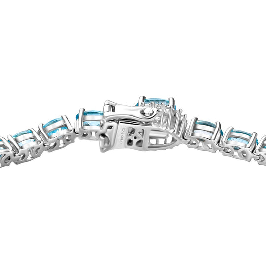 D'Joy Blauer Zirkon Armband ca. 19 cm 925 Silber rhodiniert ca. 23.43 ct