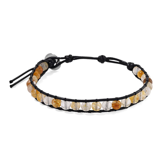 Flexibles mehrfarbiges Hämatoid-Quarz Armband, Legierung - 35 ct.
