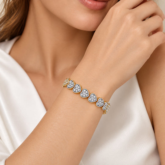 LUXURIANT DIAMOND - Lab Grown Diamant SI-GH Armband ca. 19 cm 925 Silber 750 Gelbgold Vermeil ca. 4,00 ct.