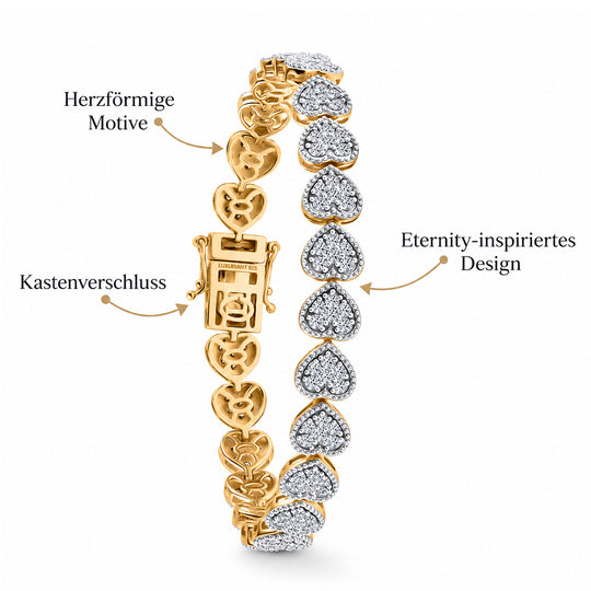 LUXURIANT DIAMOND - Lab Grown Diamant SI-GH Armband ca. 19 cm 925 Silber 750 Gelbgold Vermeil ca. 4,00 ct.