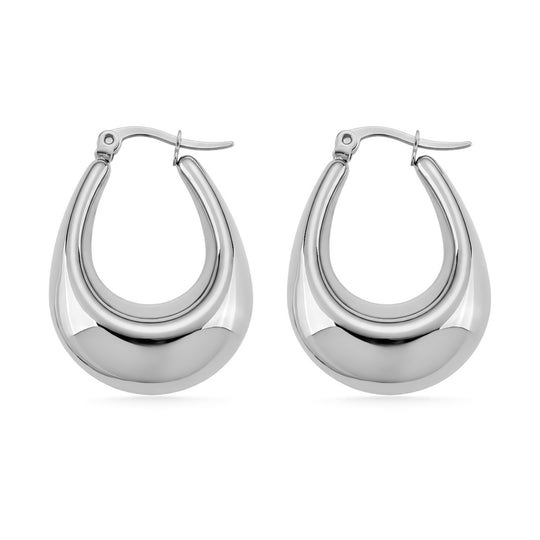 Tropfendesign Ohrringe, 316L Edelstahl Reiner Edelstahl, Silberfarben