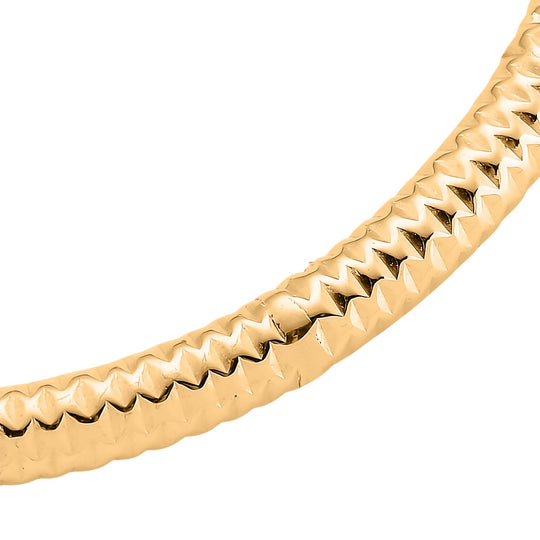 Designer-inspiriert- Chavron-schliff, IP-Gelbbeschichtung 316L Edelstahl Armreif ca. 20 cm ca. 15,20g