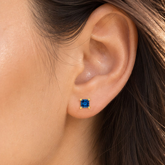 LUXURIANT 1 ct. SGL zertifizierte SI-GH blaue Labor Diamant Ohrringe, 925 Silber rhodiniert