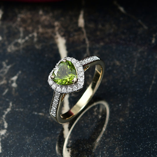 LUXORO AAA Grüner Turmalin, Weißer Diamant Ring 417 Gold (Größe 17.00) (10-16 Werktage Lieferzeit) ca. 1,80 ct
