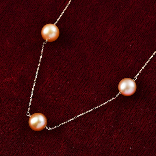 AAA Goldene Südsee Perle (7-8 mm) Halskette ca. 50 cm 750 Gold