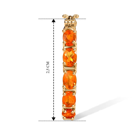 D'Joy AA Feueropal Ohrringe 925 Silber 750 Gelbgold Vermeil ca. 1.11 ct