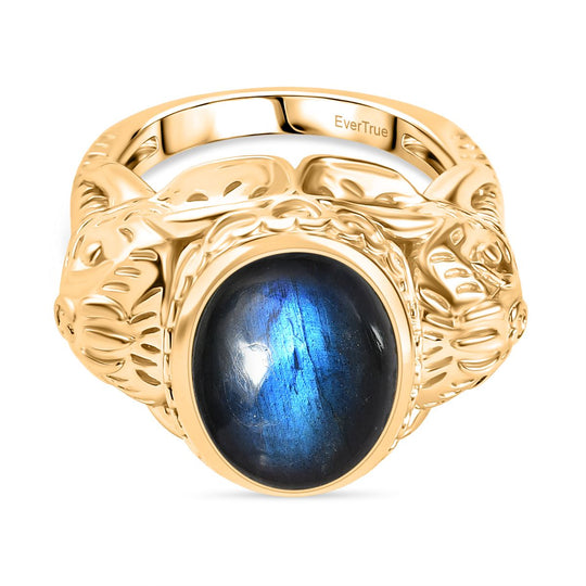Labradorit Ring Nickelfreies Messing (Größe 17.00) ca. 7,44 ct