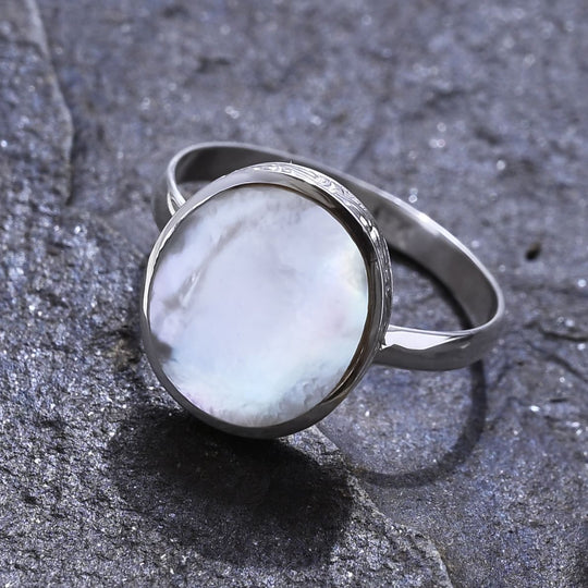 Perlmutt Ring 925 Silber