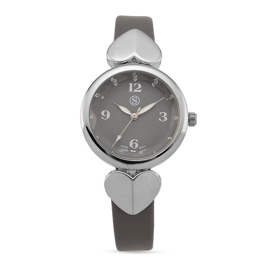 STRADA Uhr mit PC21S Japan-Uhrwerk, Edelstahl-Mesh-Armband, Roségold mit Kristallzifferblatt, Braun