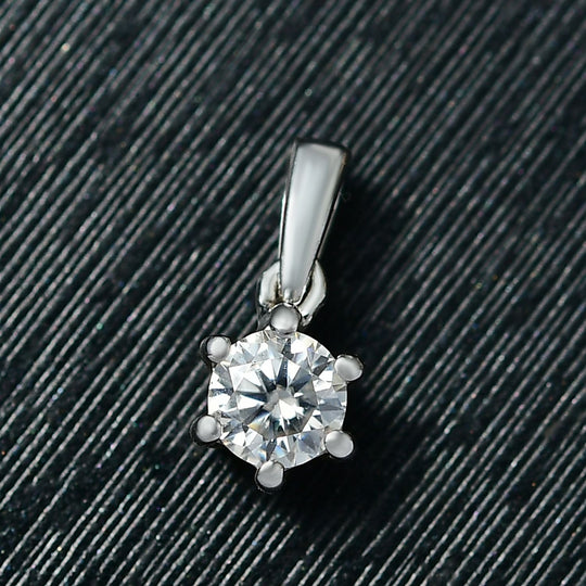 Moissanit Anhänger 925 Silber rhodiniert ca. 0.23 ct