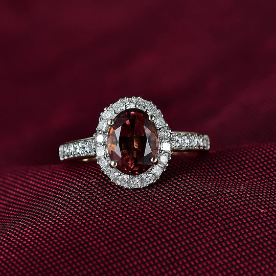 AAA Byzantinischer Turmalin, Lab Grown Diamant Ring, AGI zertifiziert und geprüft, 417 Gold (Größe 19.00) ca. 2.75 ct