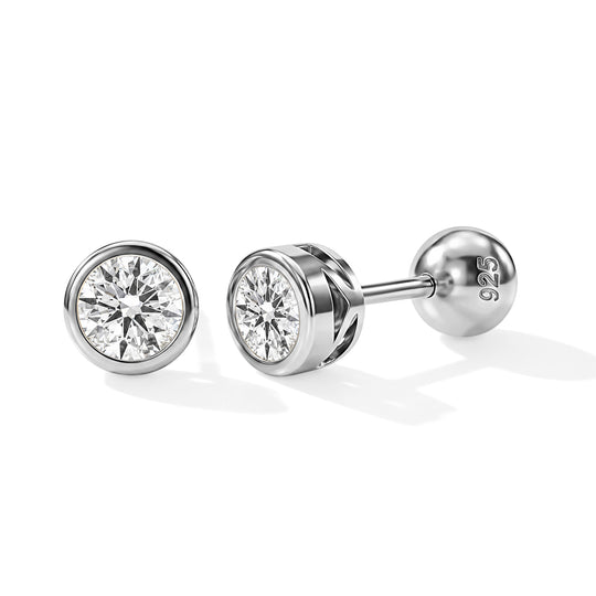 LUXURIANT 0,50 ct. SGL zertifizierte VS-EF Labor Diamant Ohrringe mit pieksfreiem Kugelverschluss, 925 Silber 750 Roségold Vermeil