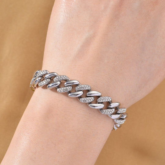 Weißer Kristall Armband ca. 19 cm Standard