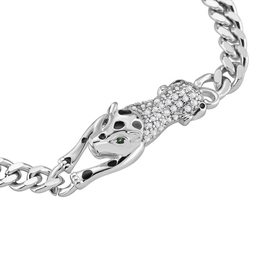Weißer Zirkonia, Grüner Nanokristall Armband ca. 18 cm Nickelfreies Messing Standard