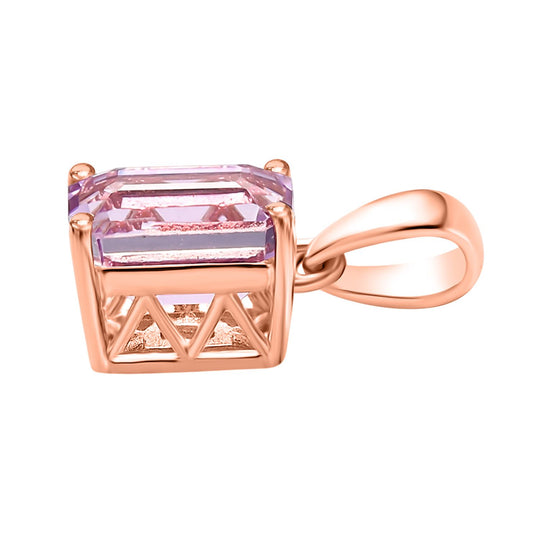 D'Joy AAA Kunzit Anhänger 925 Silber 750 Roségold Vermeil ca. 2,53 ct.