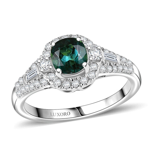 LUXORO AAA Pirineu Lagoon Tourmaline, Weißer Diamant Ring 417 Gold (Größe 17.00) (10-16 Werktage Lieferzeit) ca. 1,28 ct