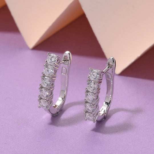 RADIANTA GRA zertifiziert Moissanit (D-VVS) Ohrringe 925 Silber rhodiniert ca. 1.11 ct