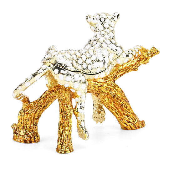 LIVMORE Leoparden Design Schmuckdose Legierung 11 x 3 x 8 cm Gold