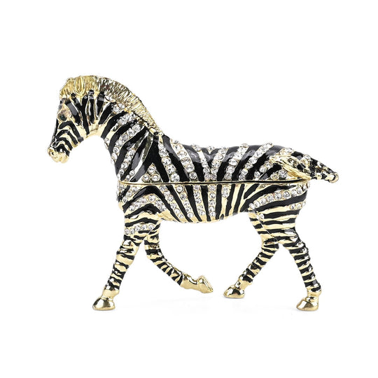 LIVMORE Zebra Design Schmuckdose Legierung 9 x 2.5 x 7 cm Schwarz Weiß