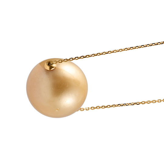 AAA Goldene Südsee Perle (16-17 mm) Halskette ca. 50 cm 750 Gelb Gold