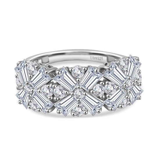 D'Joy Moissanit Ring 925 Silber rhodiniert (Größe 17.00) ca. 2,68 ct